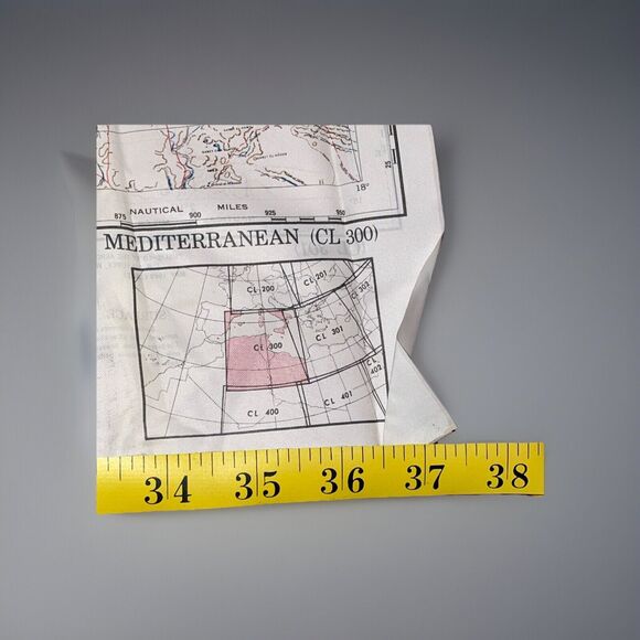 US Air Force Aeronautical Chart Service Cloth Map 1950 CL300 E & W Mediterranean - Picture 5 of 10